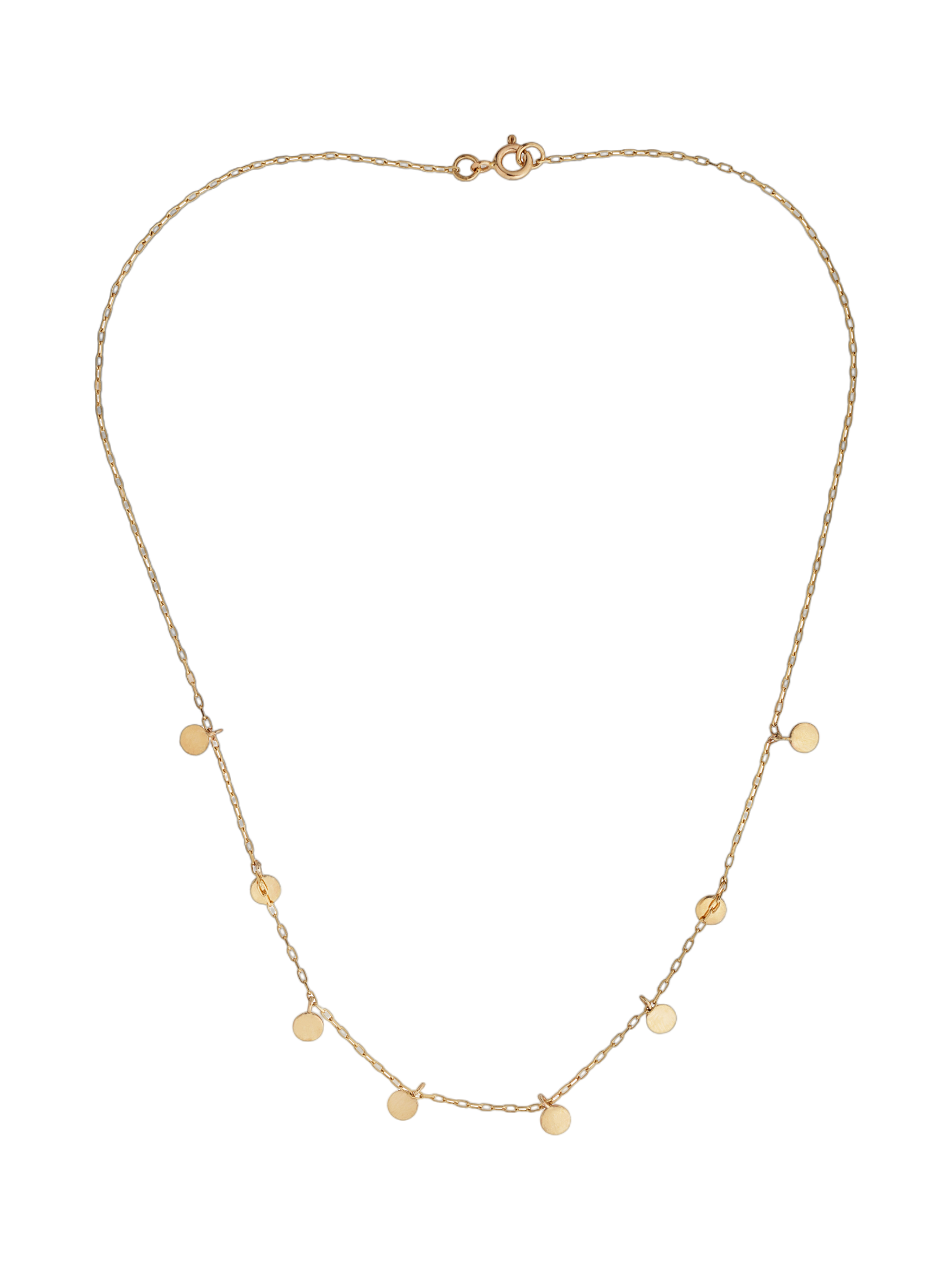 Solid gold coin drop choker necklace by LaveyLondon Finematter